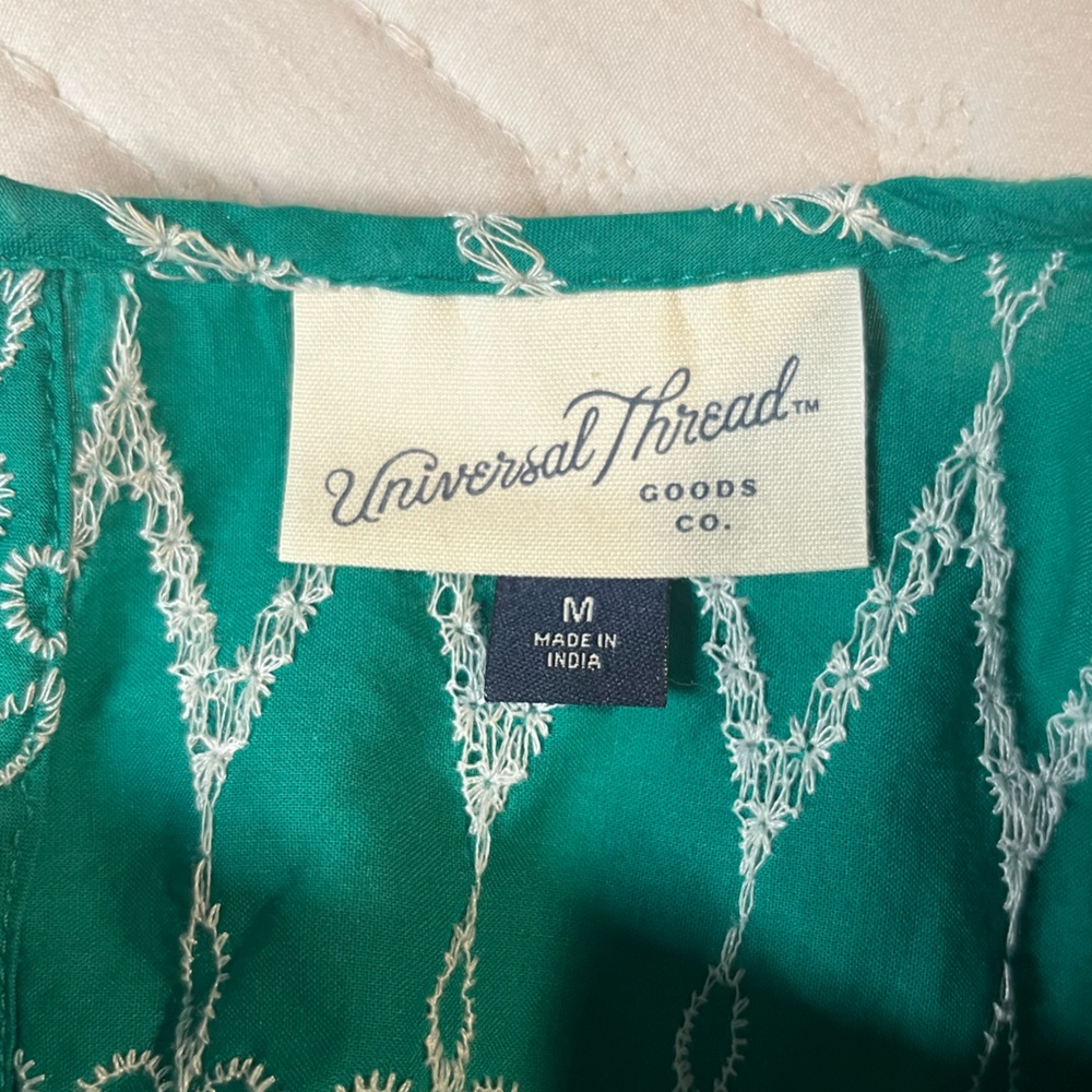Universal Thread Green Ruffle Eyelet Blouse - Picture 7 of 8